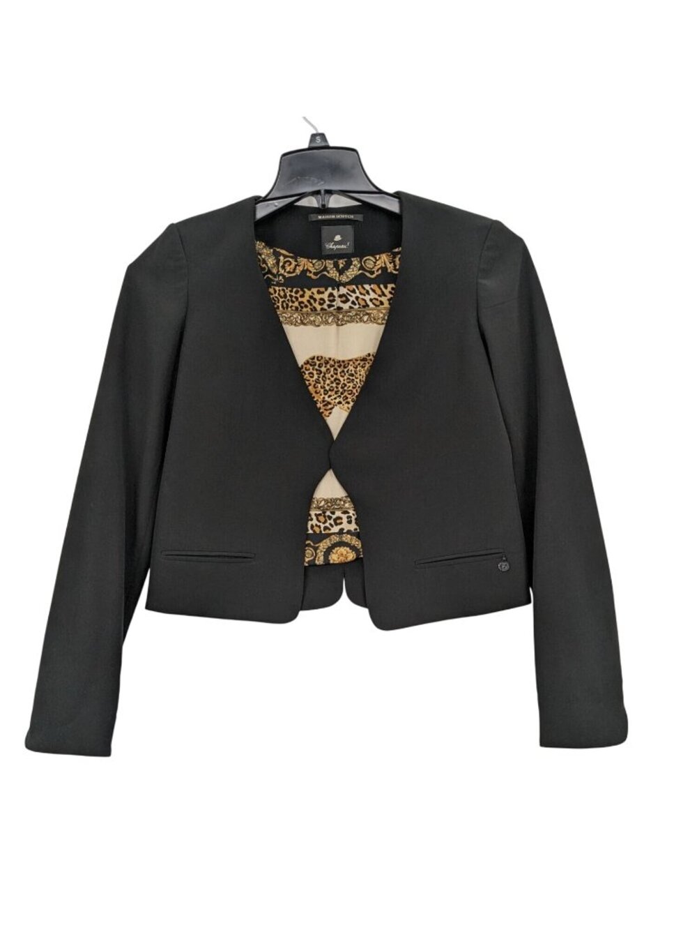 Maison Scotch Cropped Blazer Jacket Leopard Baroque‎ Lined Designer Office Small